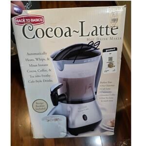 Back To Basics Cocoa Latte Hot Drink Maker Cocoa-Latte Black w/Box Instructions